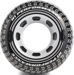 Oppustelig svømmekrans formet som bildæk med håndtag INTEX