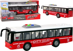 Batteridrevet bus med friktionsdrev samt lys og lyde 1:16 – Rød