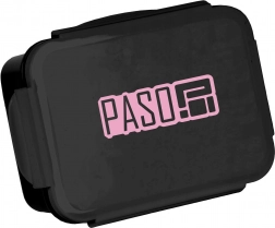 Madkasse PASO Basic 650 ml, sort med pink logo