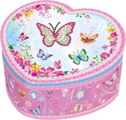 Musik smykkeskrin hjerte sommerfugle