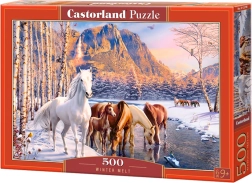 Puzzle CASTORLAND Winter Melt – heste, 500 brikker