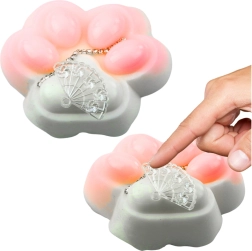 Antistress-legetøj kattepote hvid med pynt