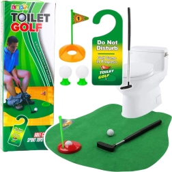 Sjovt toilet-golfsæt med måtte, putter og bolde