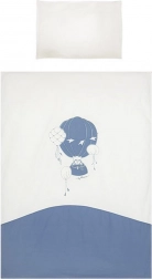 Børne-sengesæt i bomuld til tremmeseng BELISIMA Ballons 90 × 120 cm, blå, 3-delt