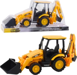 Byggegravemaskine med to skovle – gul