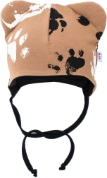 baby bomuldshue med ører New Baby Paw sennepsgul