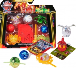 Bakugan Battle Pack med spinner og figurerne Bruiser, Dragonoid, Hammerhead og Nillious