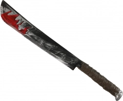 Machete med blodig effekt til Halloween 74 cm