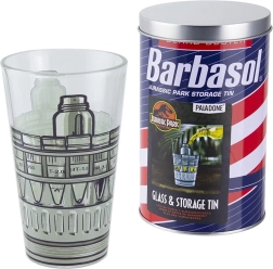 JURASSIC PARK-glas 450 ml i gaveæske af metal BARBASOL