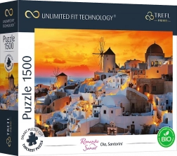 Puzzle TREFL UFT romantisk solnedgang: Oia, Santorini 1500 brikker