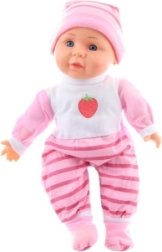 Talende baby 30 cm i lyserødt tøj