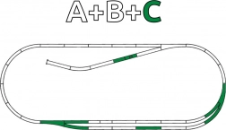 Roco Line sporsæt C med ballast – parallel sektion H0