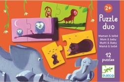 Puzzle Djeco Dyremødre og unger 12x2 stykker