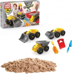 ART CRAFT sæt med kinetisk sand og byggearbejdskøretøjer