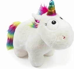Sød plysunicorn med regnbuemanke - 34 cm
