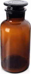 Brun glasflaske med bred hals og prop 500 ml