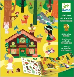 DJECO Historie med flytbare klistermærker – Den mystiske skov