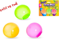 Klæbende lysende antistressbolde 4 cm, sæt med 3 stk.
