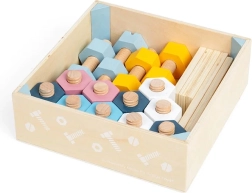 Bigjigs trækasse med møtrikker og skruer