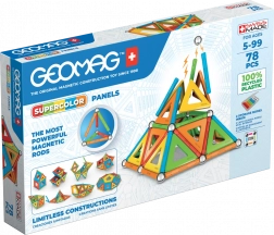 Geomag Supercolor Panels genbrugte magnetiske byggesæt 78 dele