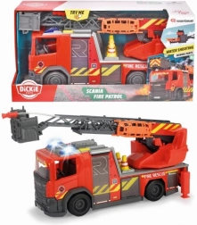 Brandbil SCANIA Rosenbauer 35 cm med lys, lyde og vandkanon