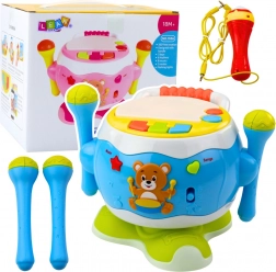 Interaktivt musik-tromme for børn med lys og lyde blå