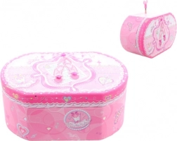 Rosa musikalsk smykkeskrin med ballerina