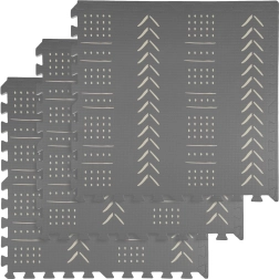 Skummåtte HUMBI 180 × 60 cm, store vandtætte puslespil, sikker, 3 stk., grå boho