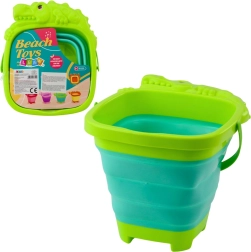 Sammenklappelig silikonespand krokodille – grøn strand