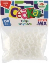 lysende c-klik retro mix 150 stk – plastforbindelsesringe