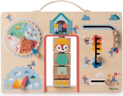 Lilliputiens træ-aktivitetspanel – påklædning efter vejret med ræven Alice