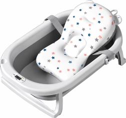 Sammenklappeligt babybadekar med LCD-termometer og badeindsats