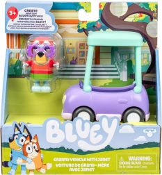 BLUEY figursæt – bedstemors bil og Janet