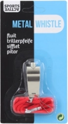 Metalsportsfløjte med snor