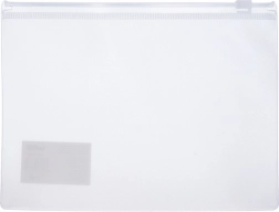 Gennemsigtig mappe med lynlås 33 x 24 cm