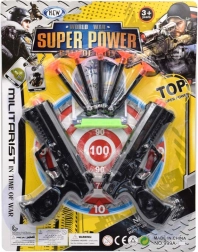 Legetøjspistol med mål – sæt med to pistoler og sugekop-ammunition