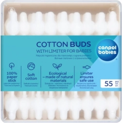 Vatpinde med begrænser til børn CANPOL BABIES, pap, 55 stk.