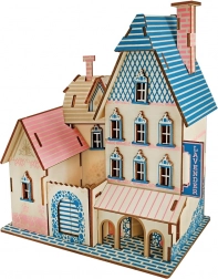 Woodcraft træ 3D-puslespil villa