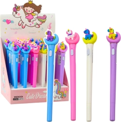 Lysende kuglepen Enhjørning på månen med blå blæk 0,7 mm