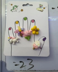 Ringe med blomster- og enhjørningemotiv