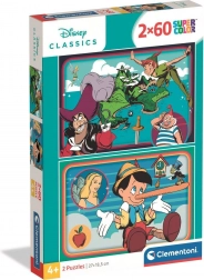Puslespil Disney klassiske eventyr 2×60 brikker CLEMENTONI