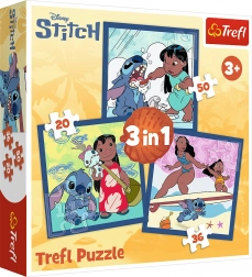 Puslespil 3 i 1 – tid med STITCH LILO & STITCH fra Trefl