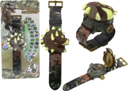 Børneur med 3D-projektion af dinosaurmotiver