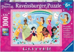 RAVENSBURGER glitrpuslespil DISNEY prinsesser xxl 100 brikker