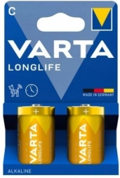 Alkaliske batterier Longlife Type C 2 stk.