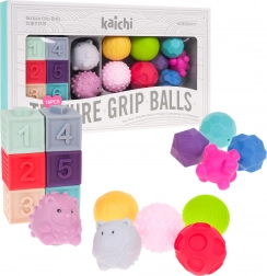 Sensorisk skumsæt til børn 6 m+ – bolde, klodser og dyr, 16 stk