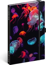 NOTIQUE linjeret notesbog 13 × 21 cm med elastik og penneholder