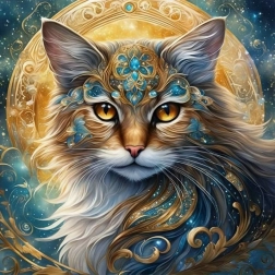Diamantmaleri Den Mytiske Kat 30 × 40 cm