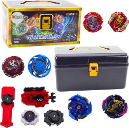 Sæt med snurretoppe Thunder Gyro med affyrere, 8 stk.
