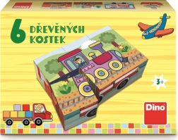 Dino billedterninger Transportmidler, 6 klodser